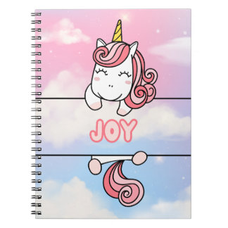 Personalised Joy Unicorn Girlie Notebook