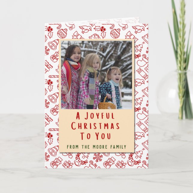 Personalised Joyful Christmas Photo Card (Front)