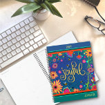 Personalised Joyful Inspiring Bumblebee Floral  Planner<br><div class="desc">Introducing the personalised bumblebee "Joyful" planner by Inspirivity, a beautiful companion that serves as a daily reminder to embrace your chosen word. This floral planner, created with hand drawn artwork and lettering, has a place for your name and year on the front. The back is adorned with fun blue polka...</div>