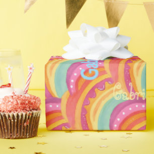 Personalised Joyful Watercolor Wrapping Paper