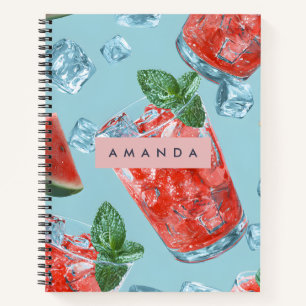 Personalised Juicy Watermelon Mint Sparkle Notebook