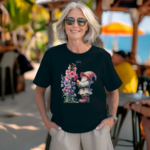 Personalised July Birth Month Garden Gnome T-Shirt