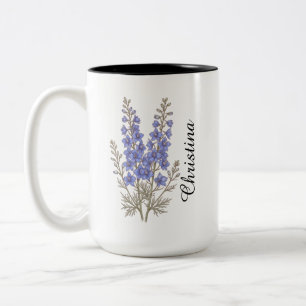 Personalised July Larkspur Birth Flower Mug