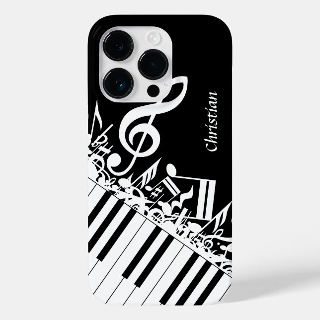 Personalised Jumbled Musical Notes and Piano Keys Case-Mate iPhone Case (Back)