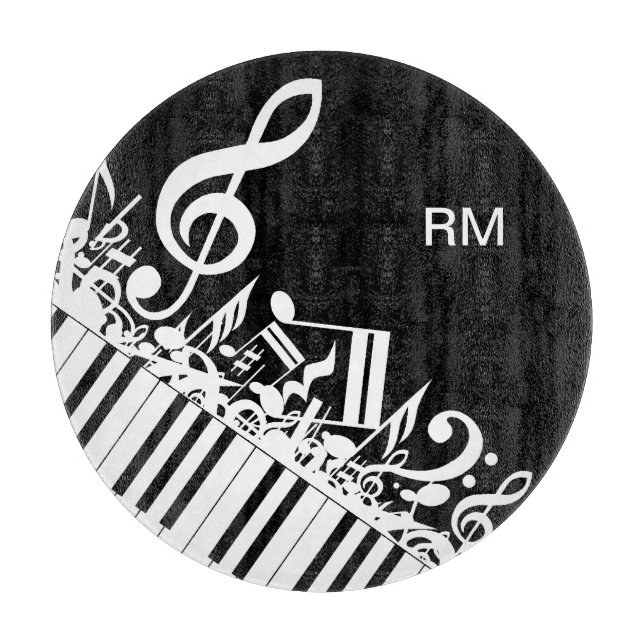 Personalised Jumbled Musical Notes and Piano Keys Cutting Board (Front)