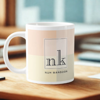 Personalised Jumbo Colour Block Mug | Monogram