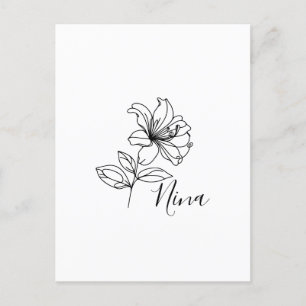 Personalised June Honeysuckle Birth Flower Gift Postcard