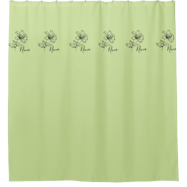 Personalised June Honeysuckle Birth Flower Gift  Shower Curtain (Front)