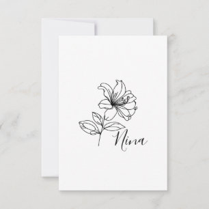 Personalised June Honeysuckle Birth Flower Gift Thank You Card