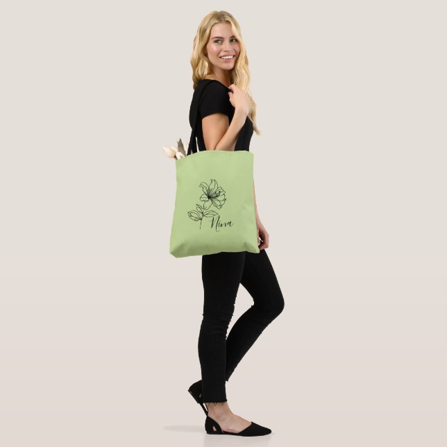 Personalised June Honeysuckle Birth Flower Gift  Tote Bag (On Model)