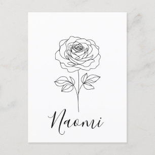  Personalised June Rose Birth Flower Gift for Her  Postcard