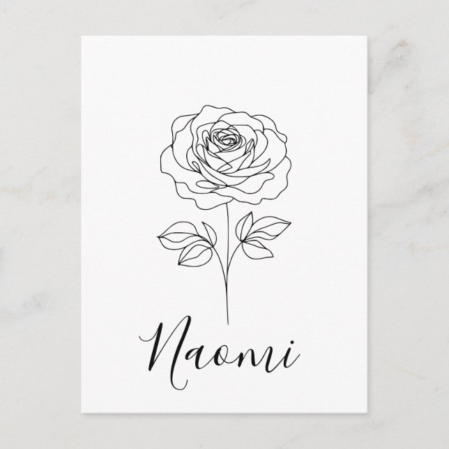  Personalised June Rose Birth Flower Gift for Her  Postcard (Front)
