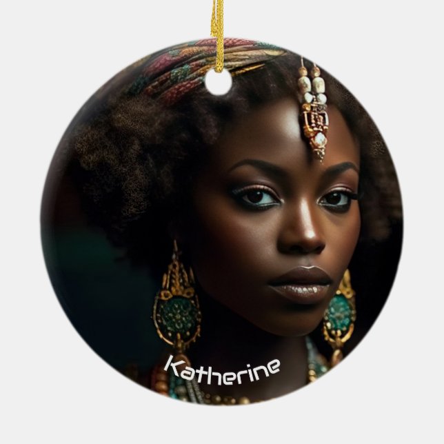 Personalised Juneteenth - Black History  Ceramic Tree Decoration (Back)