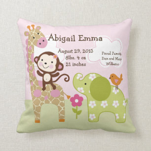 Personalised Jungle Girl/Jill Pillow Keepsake