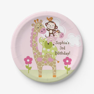 Personalised Jungle Jill Birthday Party Plates