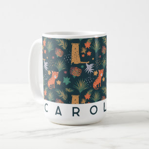 Personalised Jungle Leopard Mug Custom Kids Cup