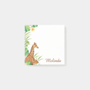 Personalised Jungle Safari Giraffe Post-it Notes