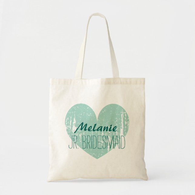 Personalised junior bridesmaid tote bag for girl (Front)