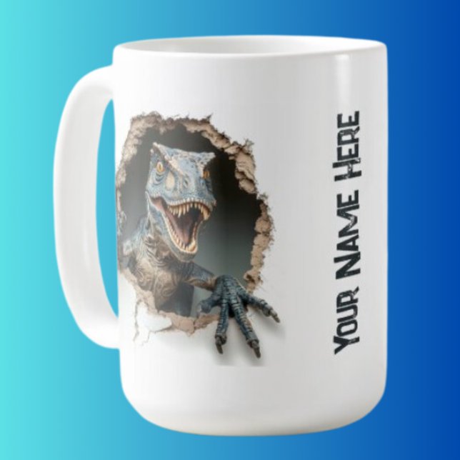 Personalised Jurassic Raptor Dinosaur  Coffee Mug (Creator Uploaded)