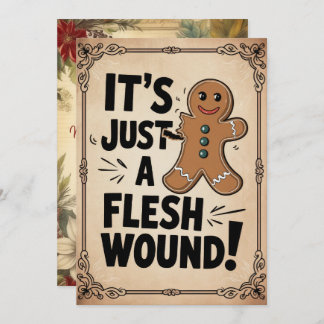 Personalised Just A Flesh Wound Funny Vintage Holiday Card
