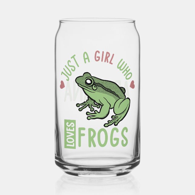 Personalised Just a girl who loves frogs Frog Gift Can Glass (Front)