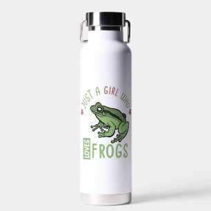 Personalised Just a girl who loves frogs Frog Gift Water Bottle