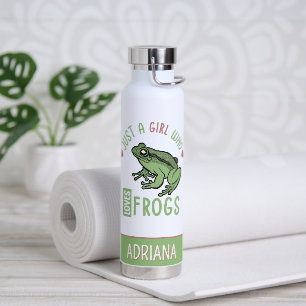 Personalised Just a girl who loves frogs Frog Gift Water Bottle