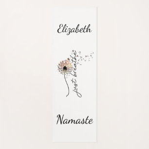 Personalised Just Breathe Dandelion Butterfly Yoga Yoga Mat