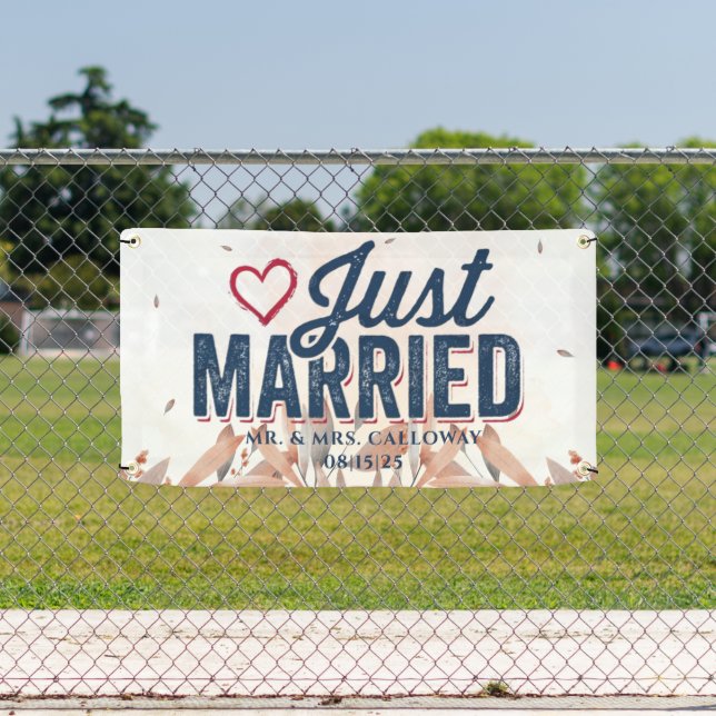 personalised Just Married Car Banner (Insitu)