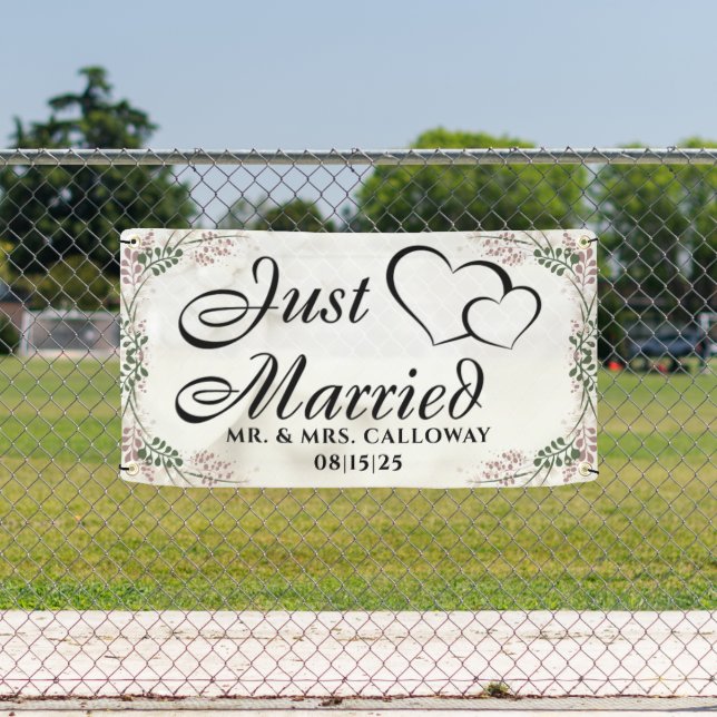 personalised Just Married Car Banner (Insitu)