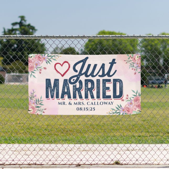 personalised Just Married Car Banner (Insitu)