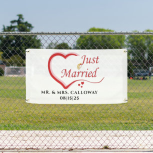 personalised Just Married Car Banner
