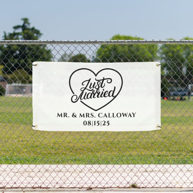 personalised Just Married Car Banner (Insitu)