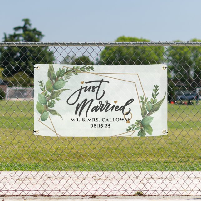 personalised Just Married Car Banner (Insitu)