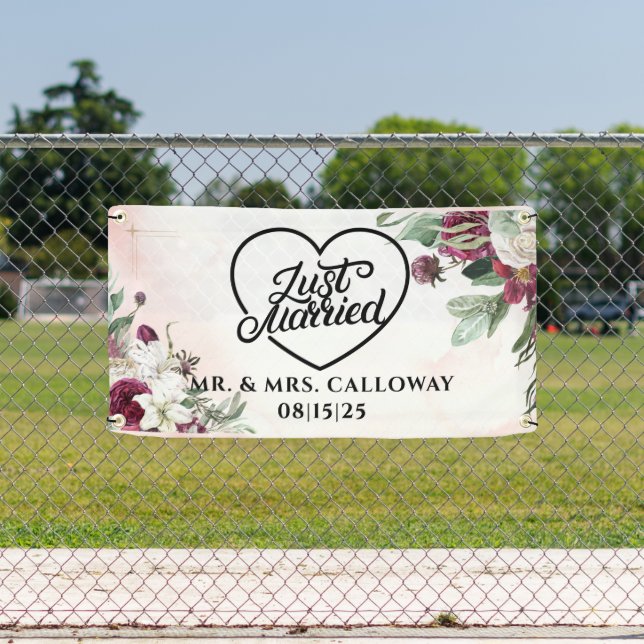 personalised Just Married Car Banner (Insitu)