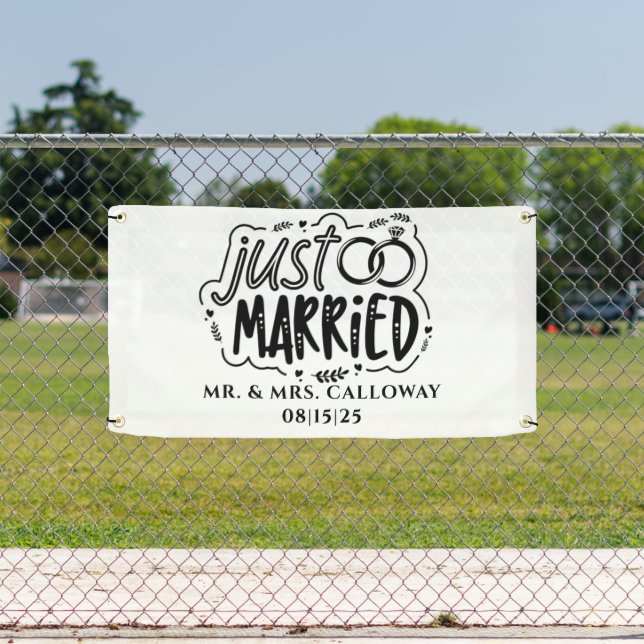 personalised Just Married Car Banner (Insitu)