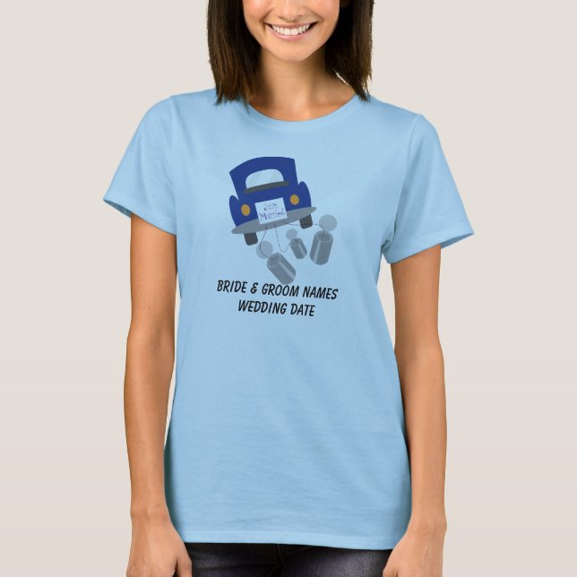 Personalised Just Married Car T-shirt (Front)