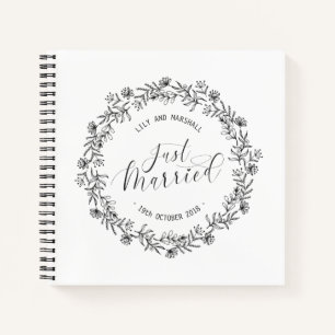 Personalised Just Married Floral Guestbook Notebook