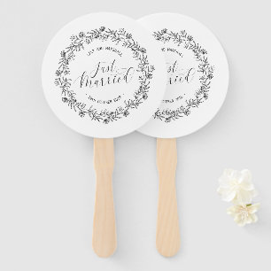 Personalised Just Married Floral Hand Fans
