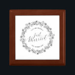 Personalised Just Married Floral | Keepsake Box<br><div class="desc">For further customisation, please click the "Customise" button and use our design tool to modify this template. If the options are available, you may change text and image by simply clicking on "Edit/Remove Text or Image Here" and add your own. If you wish to have this design added to a...</div>