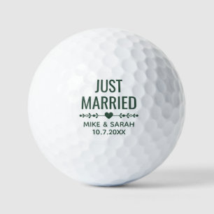 Personalised Just Married Golf Balls Wedding Favou