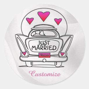 Personalised Just Married Honeymoon Car Stickers