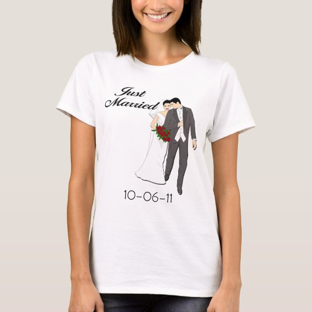 Personalised Just Married T-shirt (Front)