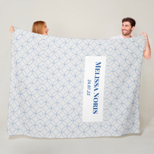 Personalised JW Baptism Gift - blue circle Fleece Blanket