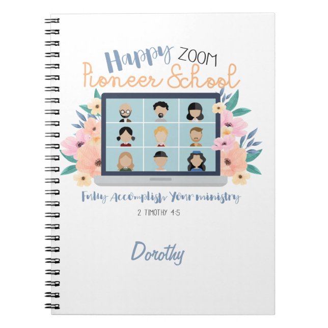 Personalised JW Happy Zoom Pioneer School 2022  Notebook (Front)