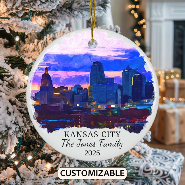 Personalised Kansas City Ornament, Kansas State Ceramic Tree Decoration (Creator Uploaded)