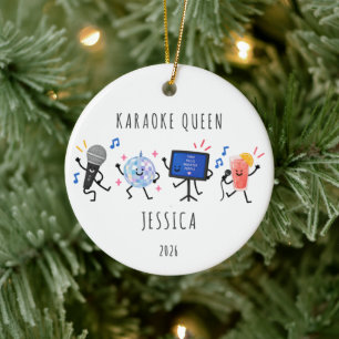 Personalised Karaoke Queen Christmas Ornament