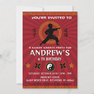 Personalised Karate Kung Fu Birthday Invitation