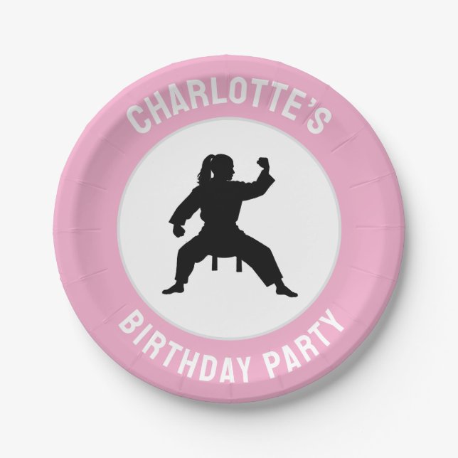 Personalised Karate / Taekwondo / judo Birthday Paper Plate (Front)