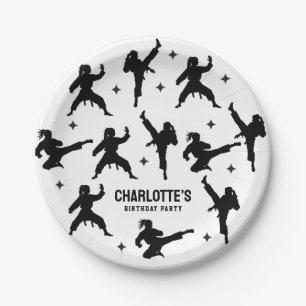 Personalised Karate / Taekwondo / judo Birthday Paper Plate